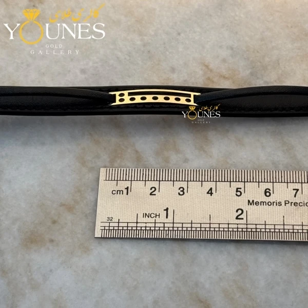 دستبند طلا چرم مردانه L180